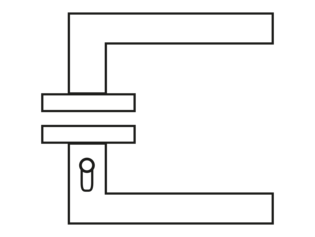 The figure shows a technical drawing of a right Smart2lock handle in top view.