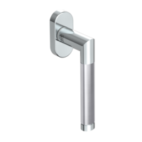 Silhouette product image in perfect product view shows the Griffwerk window handle CHRISTINA in the version unlockable, polished/brushed steel