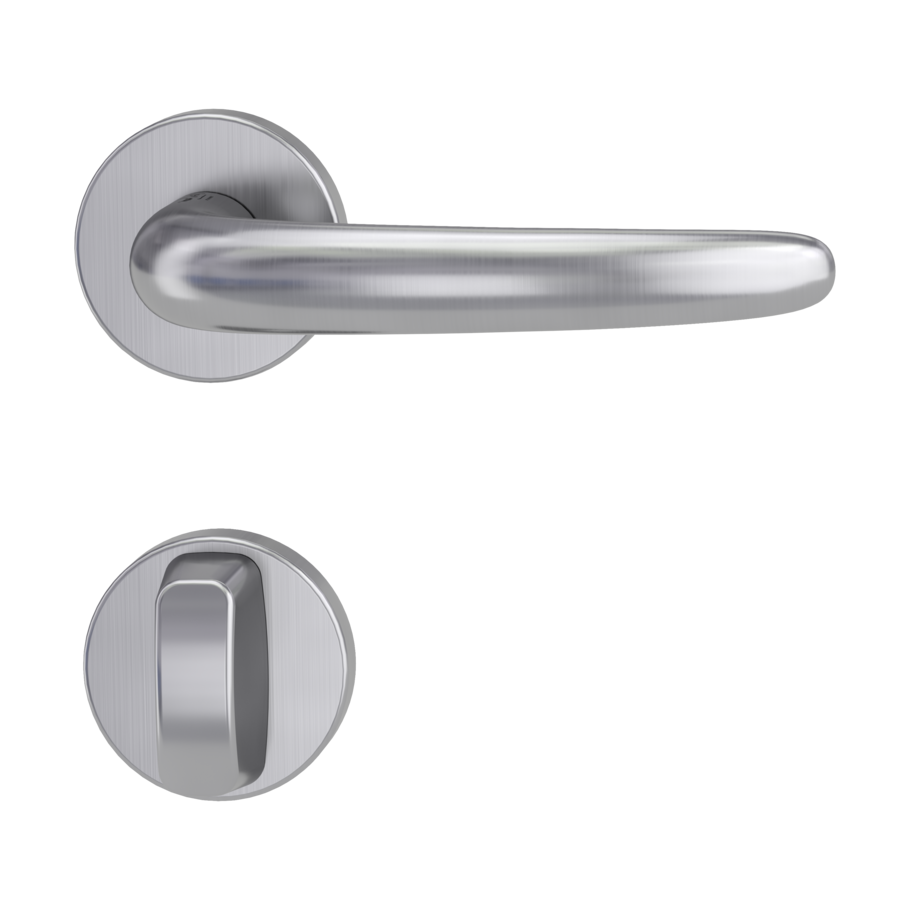 door handle set ULMER GRIFF clip on cl3 rose set round wc brushed steel