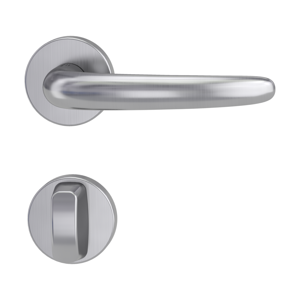 ULMER GRIFF door handle set Clip-on system GK3 round escutcheons WC satin stainless steel