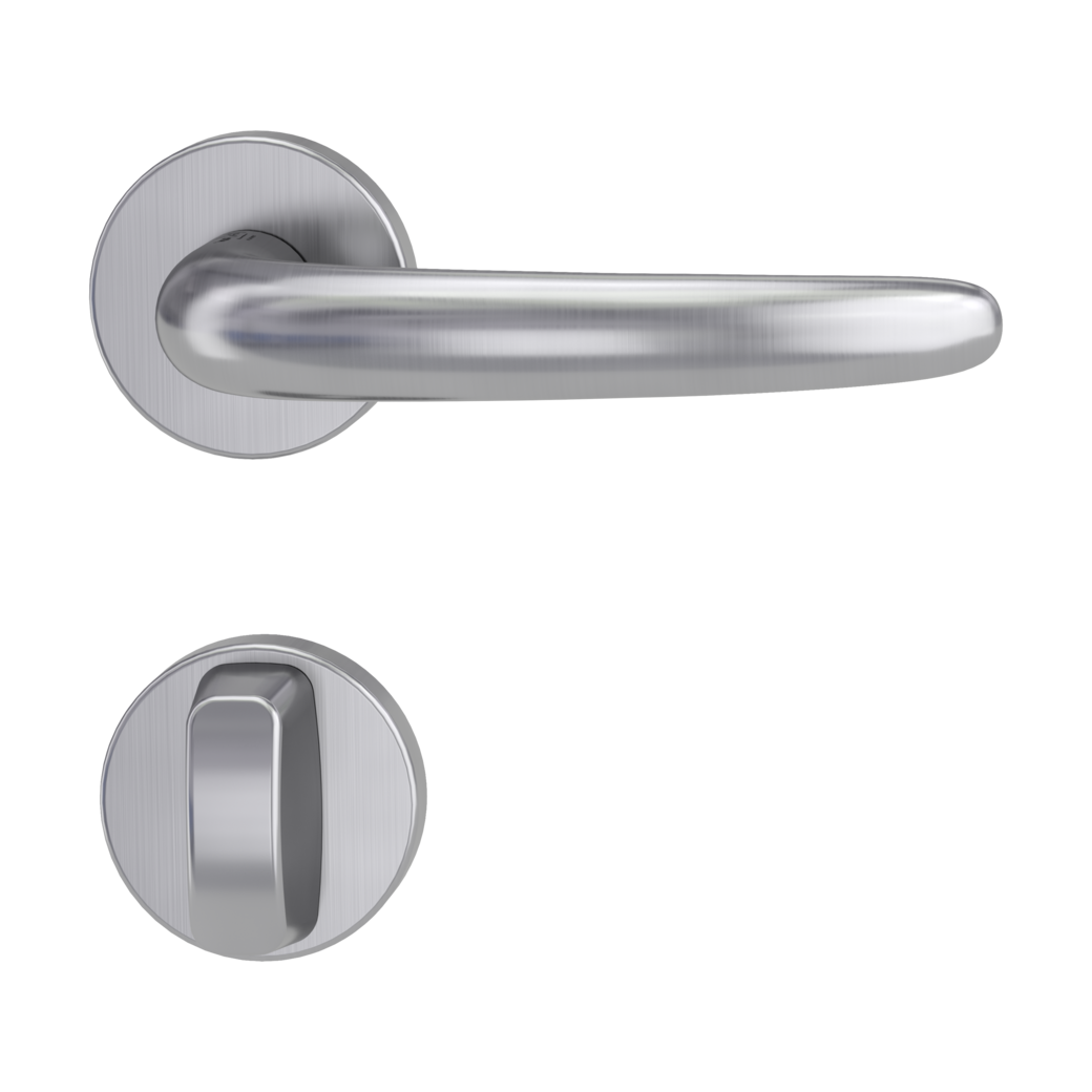 door handle set ULMER GRIFF clip on cl3 rose set round wc brushed steel