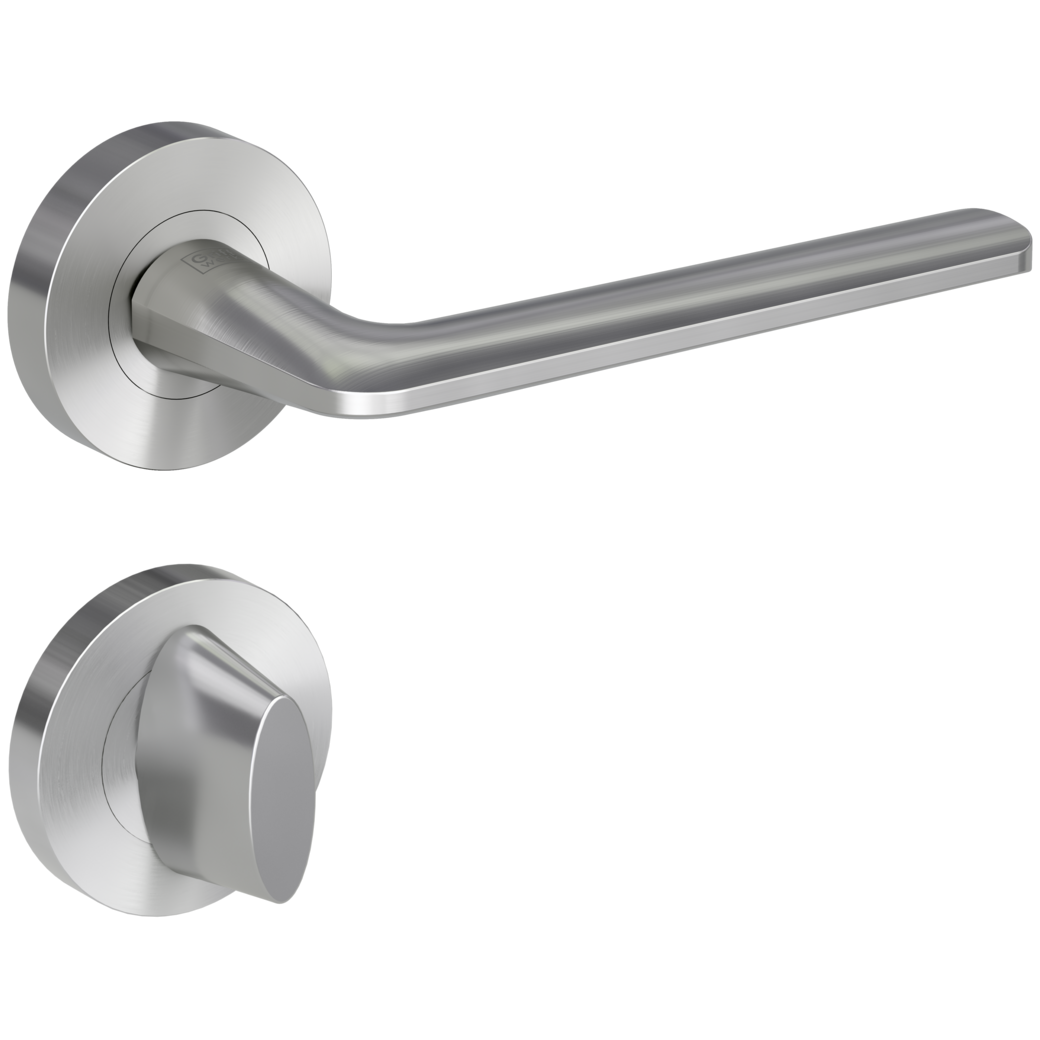 REMOTE door handle set Screw-on system GK4 round escutcheons WC velvet grey