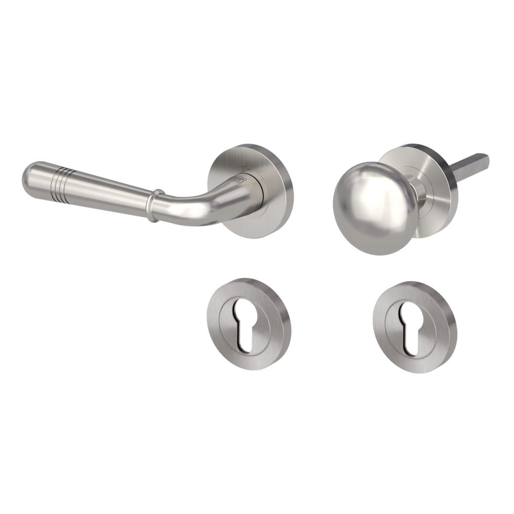 knob handle rose set FABIA screw on cl4 rose set round knob R21 velvety grey L