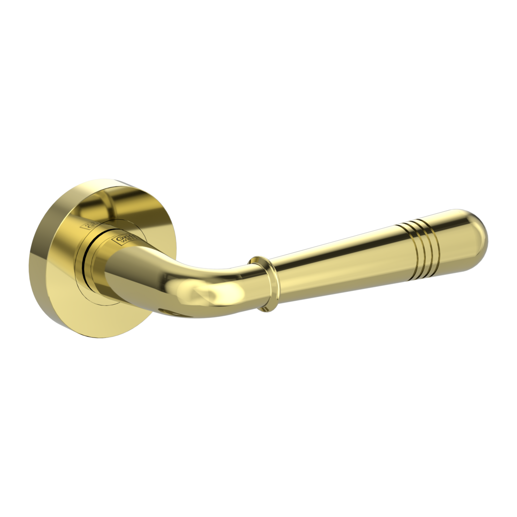 door handle set FABIA screw on cl4 rose set round OS brass look