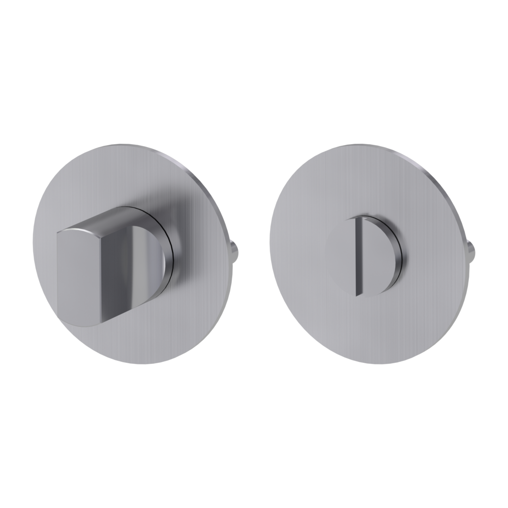 Pair of escutcheons round WC Flat escutcheon stainless steel matt