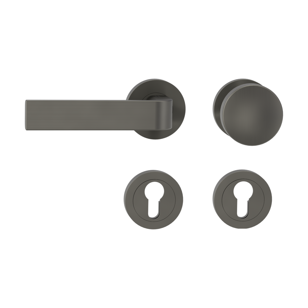 GRAPH alternate set Screw-on system GK4 round escutcheons Knob R2 34-45mm cashmere grey L