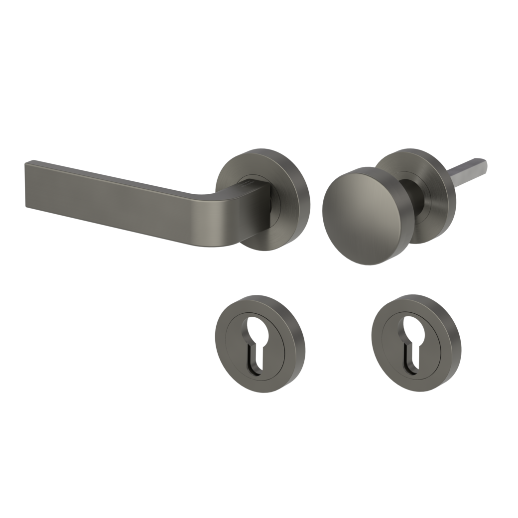 GRAPH alternate set Screw-on system GK4 round escutcheons Knob R2 34-45mm cashmere grey L