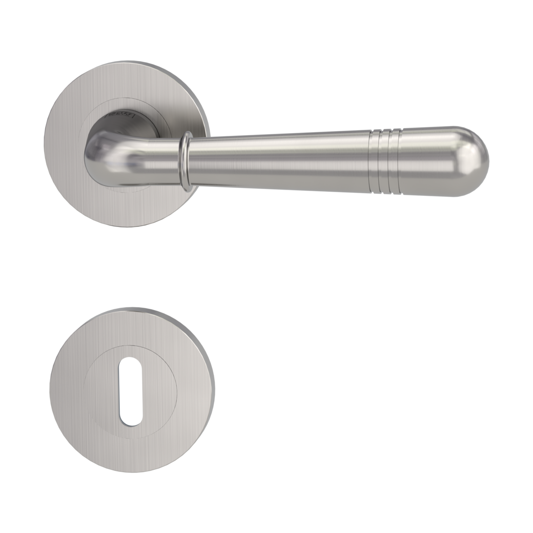 door handle set FABIA screw on cl4 rose set round mortice lock velvety grey