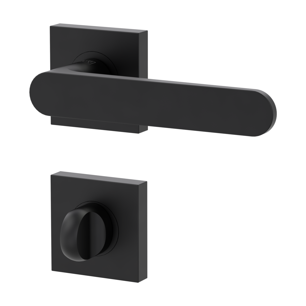 AVUS door handle set Screw-on sys.GK4 straight-edged escut. WC graphite black