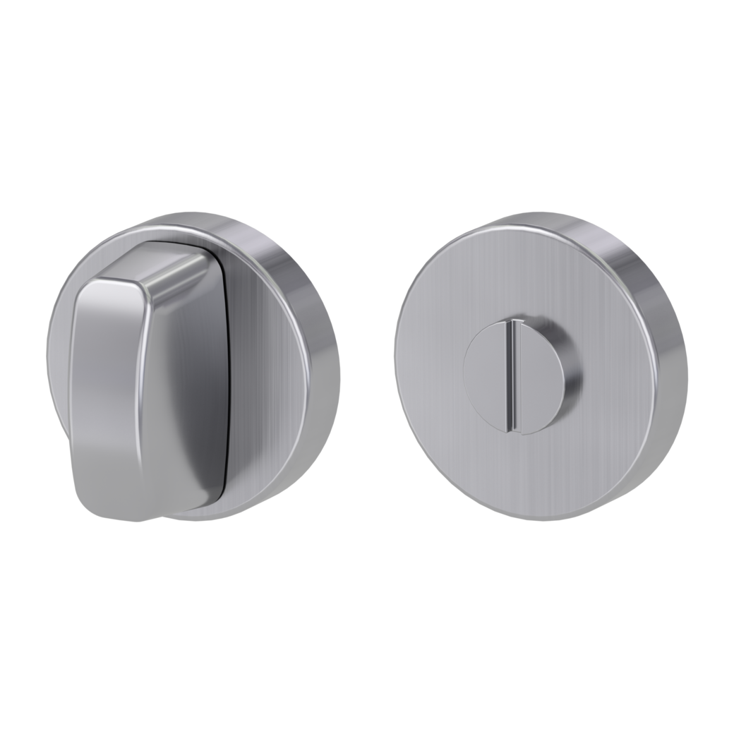 Pair of escutcheons round WC Clip-on system satin stainless steel
