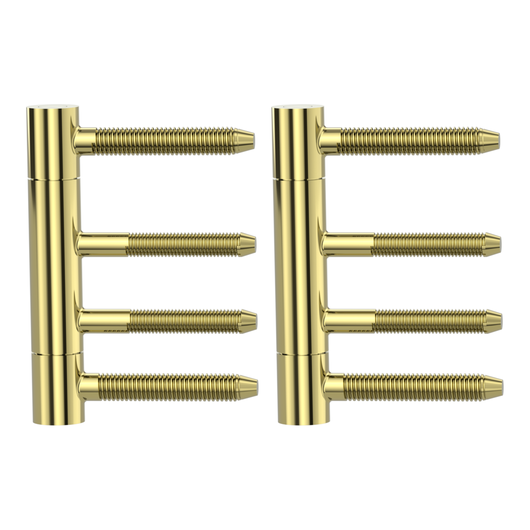 AXUM 9300 pair of hing.incl.frame parts rebated doors 3-pc. Brass effect wooden frame