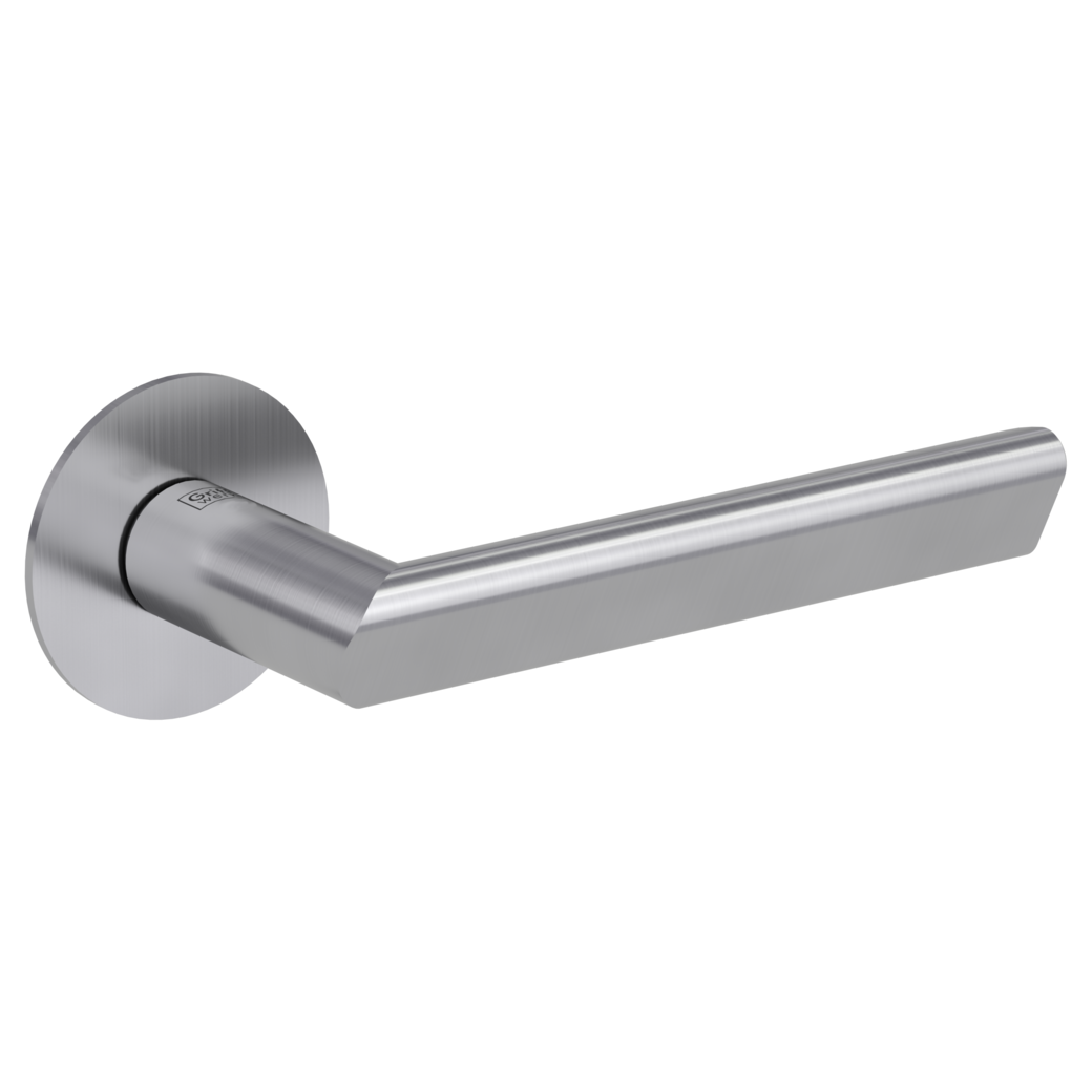 TRI 134 door handle set Flat escutcheons round OS satin stainless steel