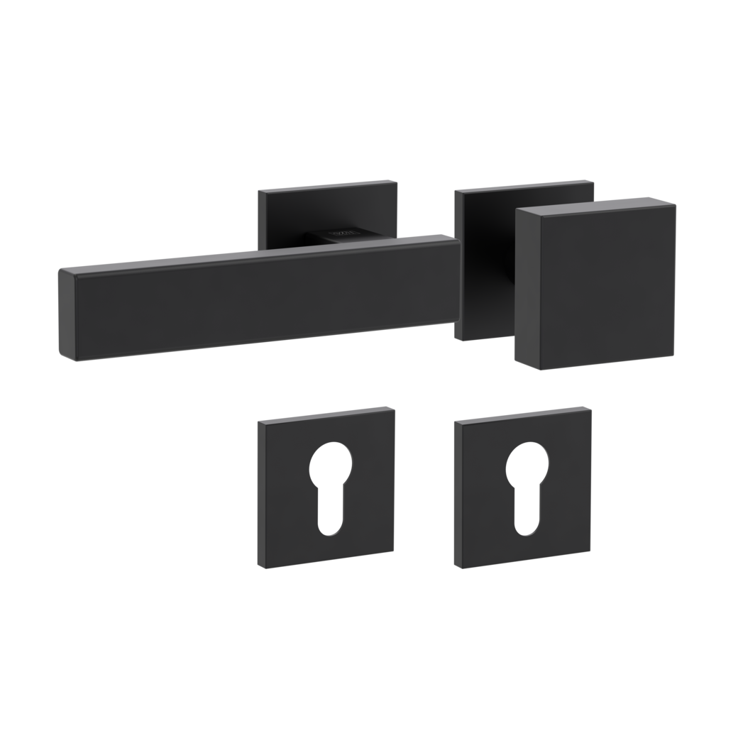 Wechselgarnitur VAYA 200 CUBICO   Fast2Fix Rosetten eckig Knopf SQUARE Graphitschwarz L
