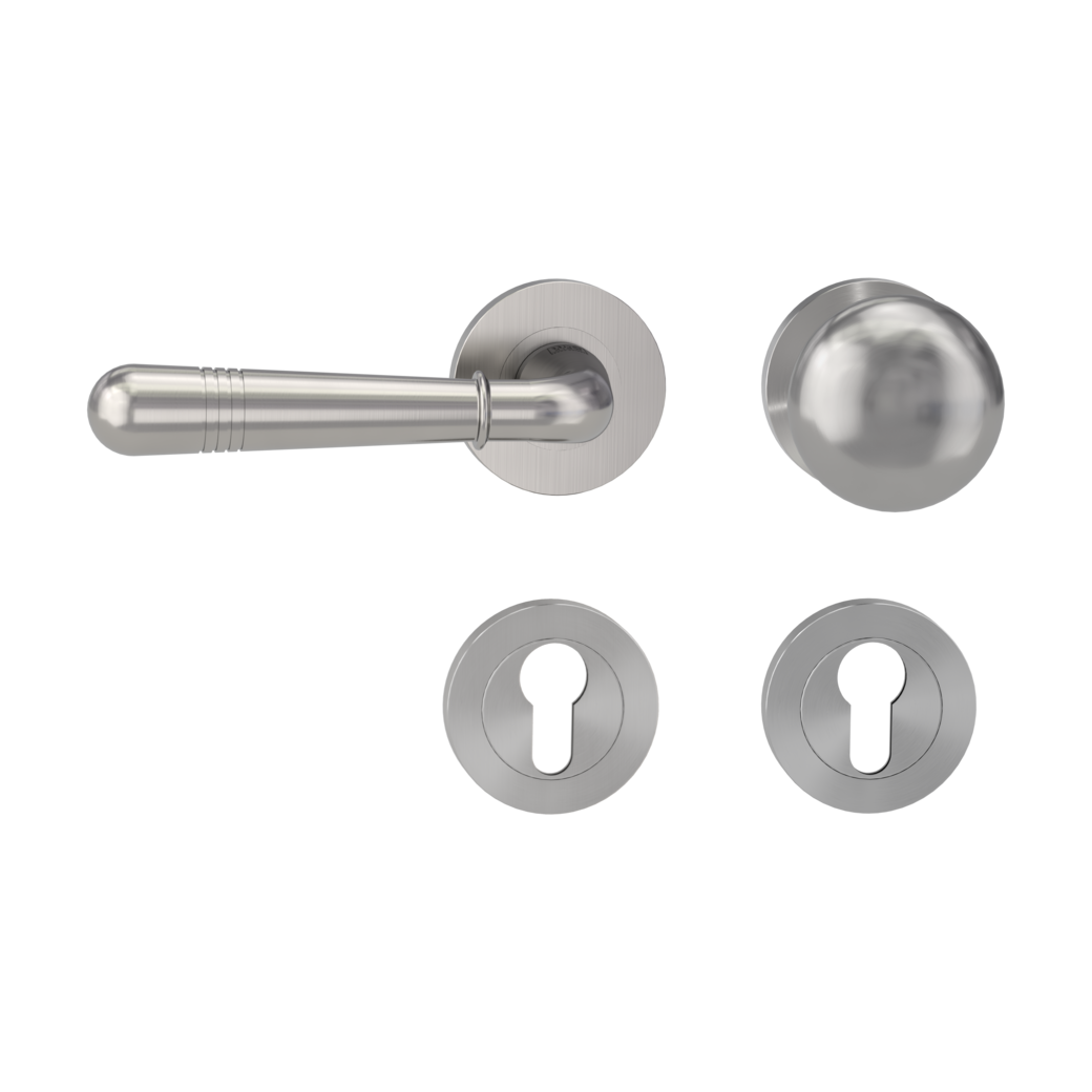 knob handle rose set FABIA screw on cl4 rose set round knob R21 velvety grey L