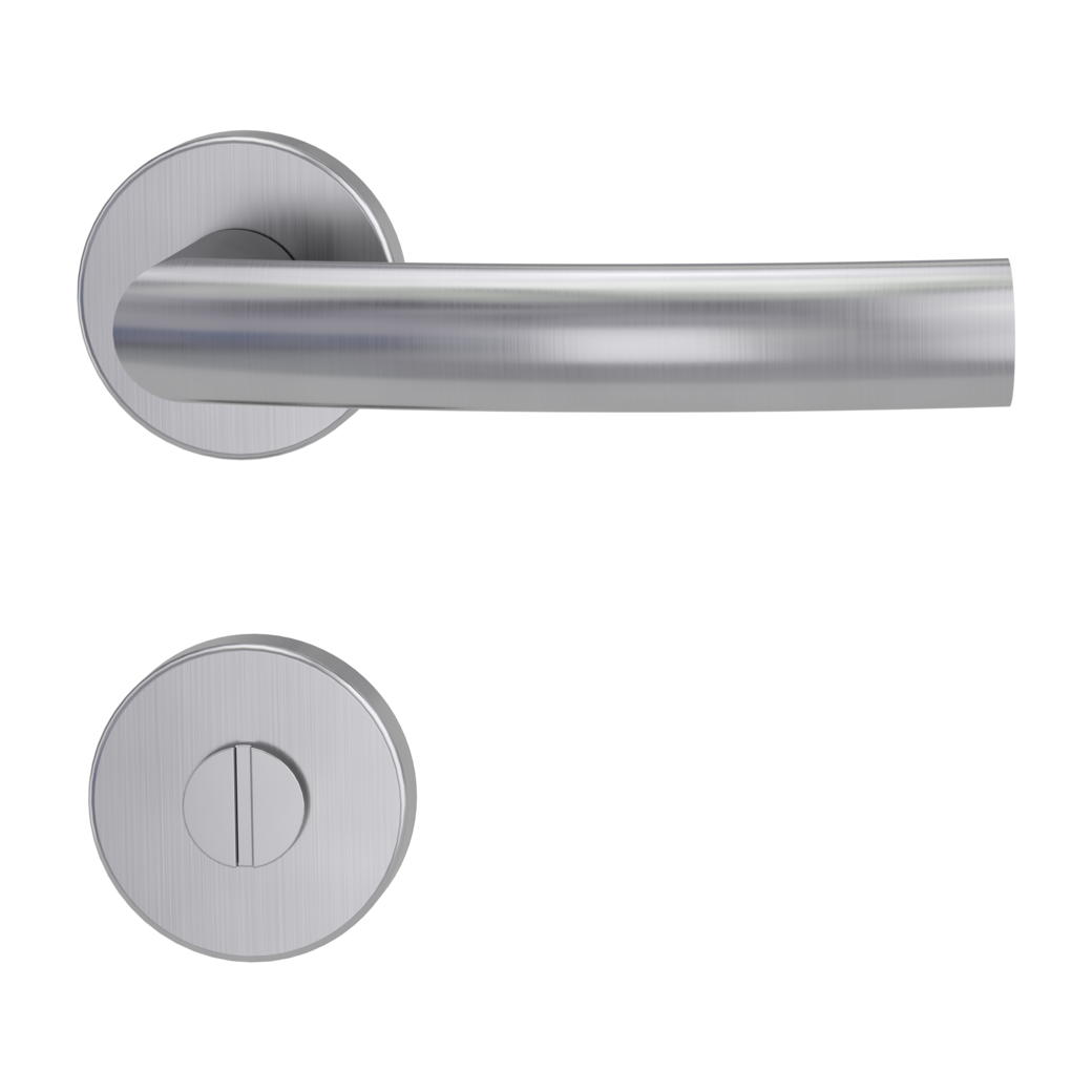 door handle set LORITA clip on cl3 rose set round wc brushed steel