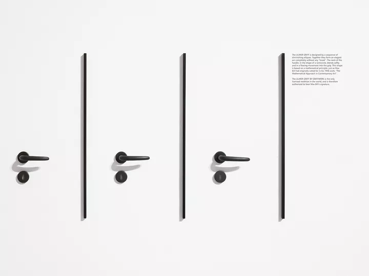 The grip rods for glass doors, which were developed in cooperation with Ana Relvão and Gerhardt Kellermann, were also exhibited