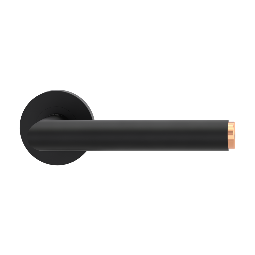 door handle set LUCIA SELECT screw on cl3 rose set round OS graphite black/copper