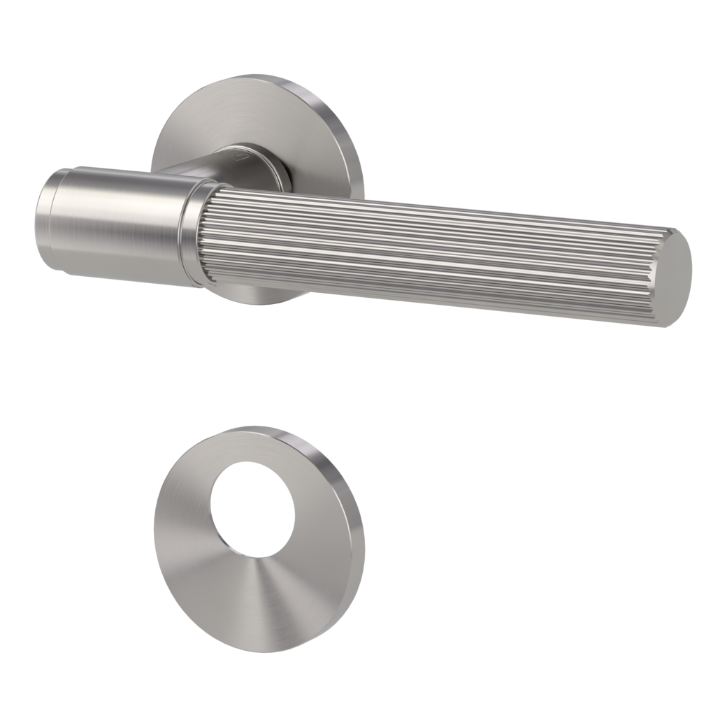 VAYA 136 ARIS door handle set Fast2Fix round escutcheons round cylinder velvet grey VAYA 136 ARIS door handle set Fast2Fix round escutcheons round cylinder velvet grey