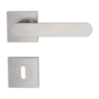 Isolated product image in perfect product view shows the GRIFFWERK rose set square AVUS in the version mortice lock - velvet grey - screw on technique
