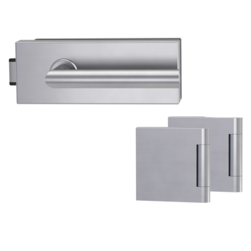 Glass door fitting FABRICO 1.0 with handle L-FORM