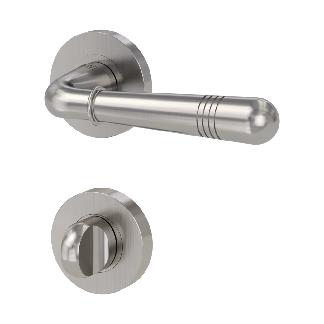 FABIA door handle set Screw-on system GK4 round escutcheons WC velvet grey