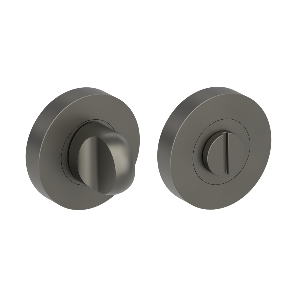 Pair of escutcheons zinc round WC Screw-on system cashmere grey