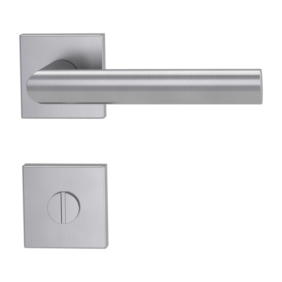 Isolated product image in perfect product view shows the GRIFFWERK rose set AVUS in the version turn and release - cashmere grey - screw on technique outside view