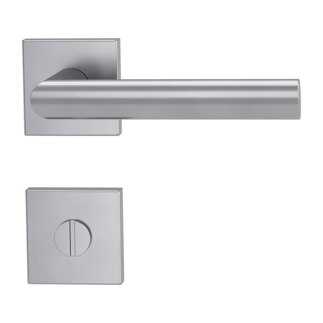 door handle set OVIDA QUATTRO clip on cl3 rose set square wc brushed steel