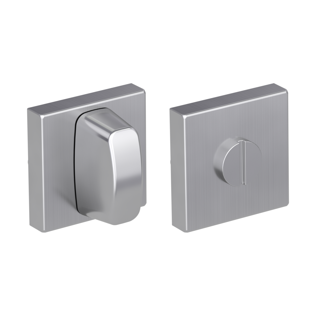 Par de rosetas para llave WC angular Montaje clipado Acero inoxidable mate