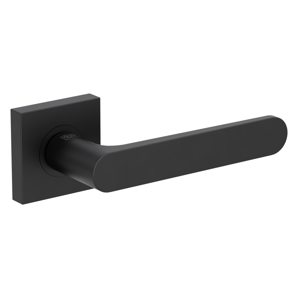 AVUS door handle set Screw-on sys.GK4 straight-edged escut. OS graphite black