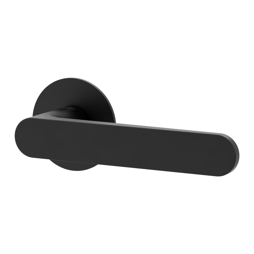 AVUS PIATTA S door handle set Flat escutcheons round OS graphite black