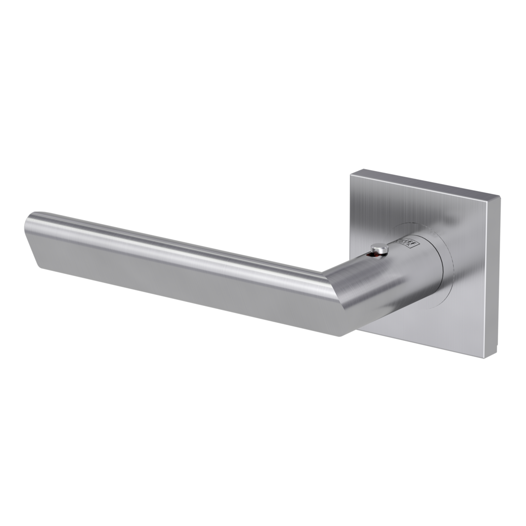 TRI 134 door handle set Screw-on system straight-edged escut. smart2lock 2.0 L satin stainless steel