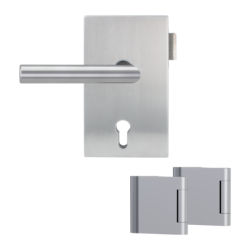 Glass door fitting Quattro 1.1 with door handle LUCIA PROF