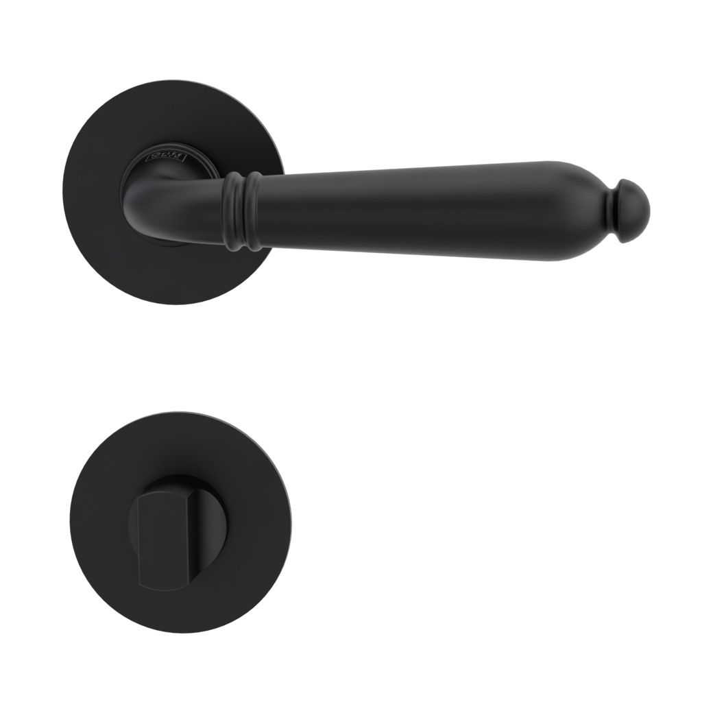 door handle set CAROLA PIATTA S flat rose rose set round wc graphite black