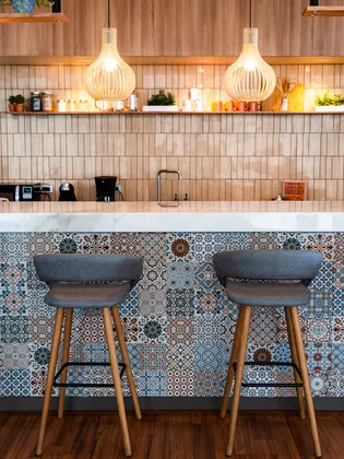 Kitchen Mediterranean Living Style The illustration shows a kitchen in Mediterranean living style.
