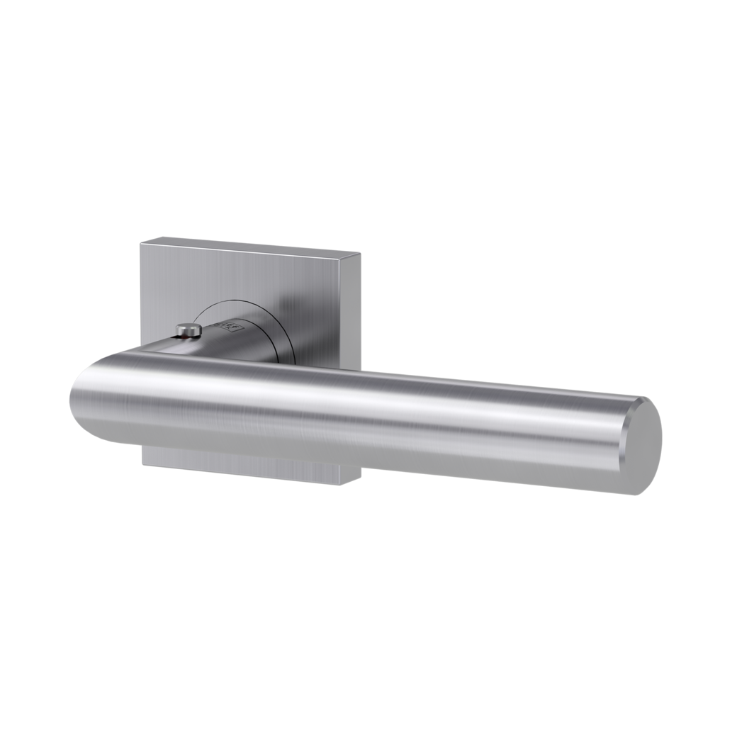 LUCIA PROF door handle set Screw-on system straight-edged escut. smart2lock 2.0 R satin stainless steel