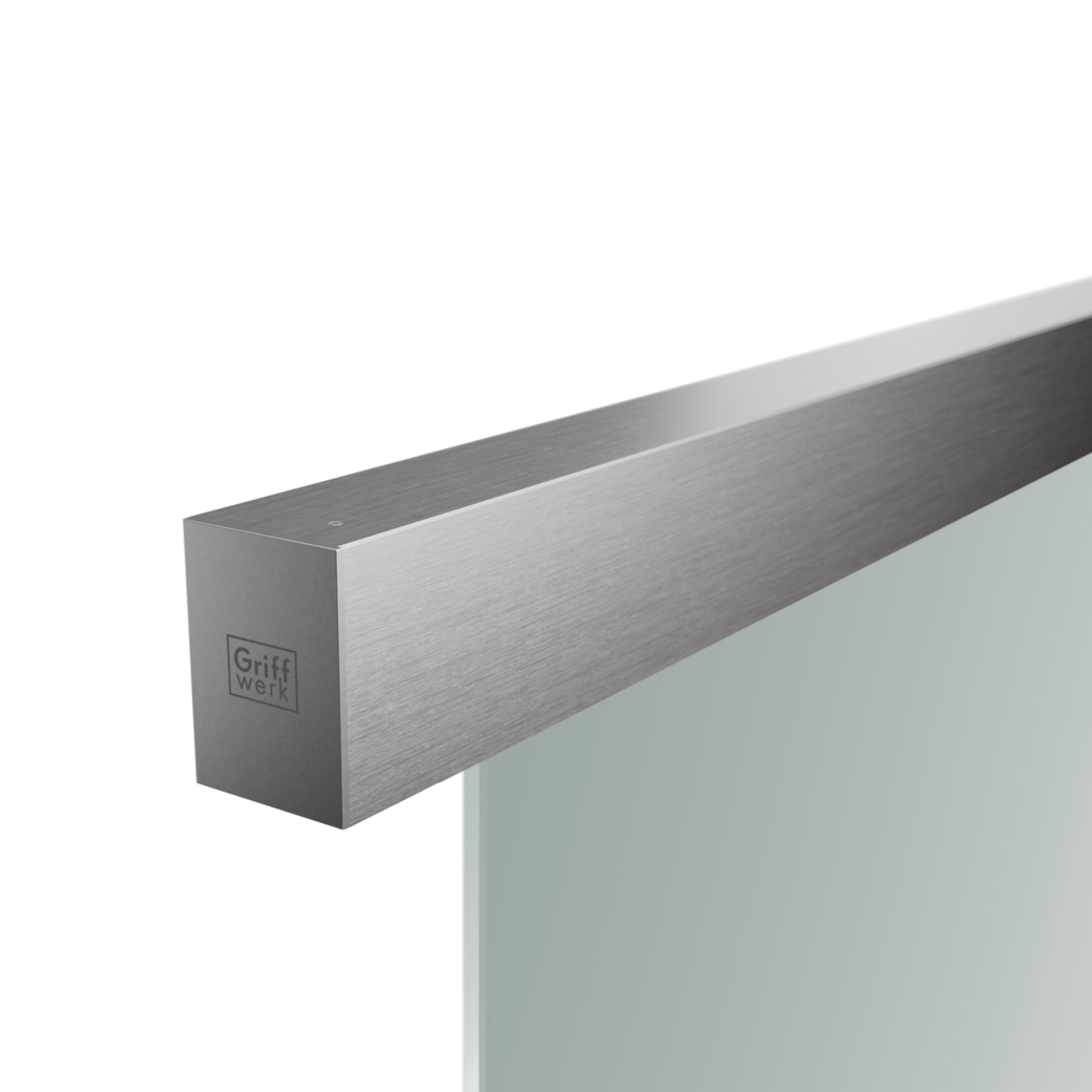 Sistema puerta corredera PLANEO X80 COMF Montaje en techo/Puer.cristal 2,2m 1-Pue Imitación acero inoxidable mate/C31