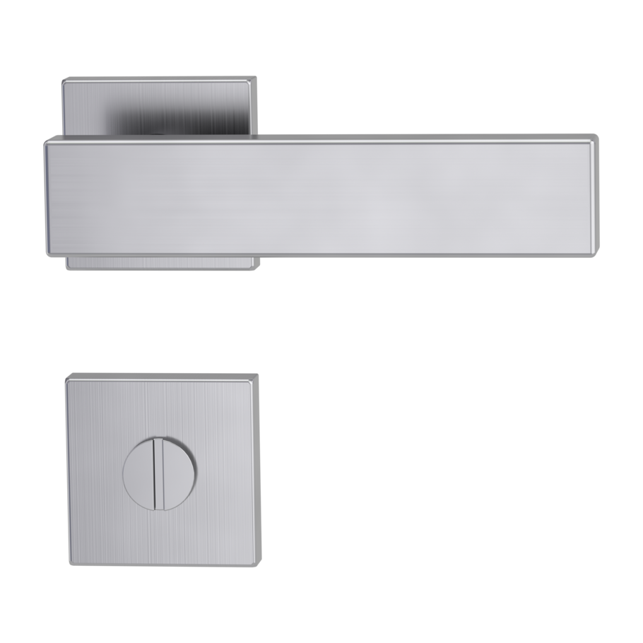 door handle set CARLA SQUARE clip on cl3 rose set square wc brushed steel