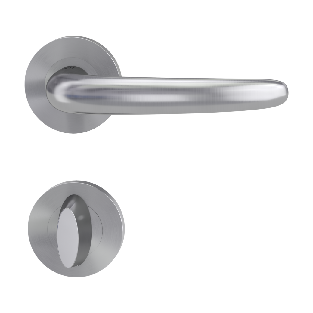 door handle set ULMER GRIFF PROF screw on cl4 rose set round wc brushed steel