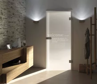 Lichtoffene Raumtrennung mit Glastür Two Sides Lichtoffene Gestaltung mit blickdichter Raumtrennung ermöglichen die TwoSide Glasdekore von Griffwerk