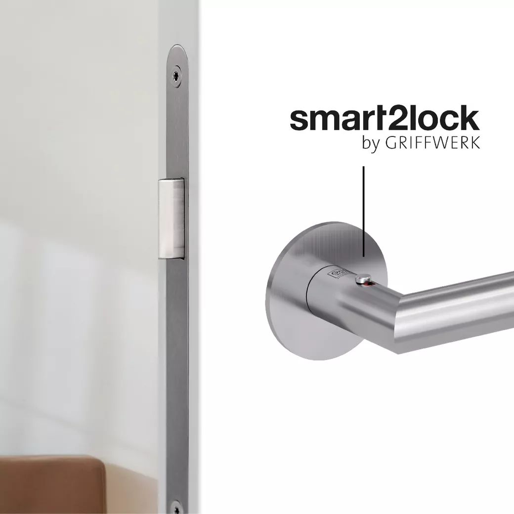 Türgriffgarnitur LUCIA PIATTA S Flachrosette Rosetten rund smart2lock 2.0 R Edelstahl matt