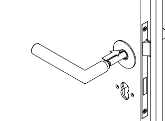 L'illustration montre l'étape de montage numéro 3 d'une poignée de porte Griffwerk en version Piatta S