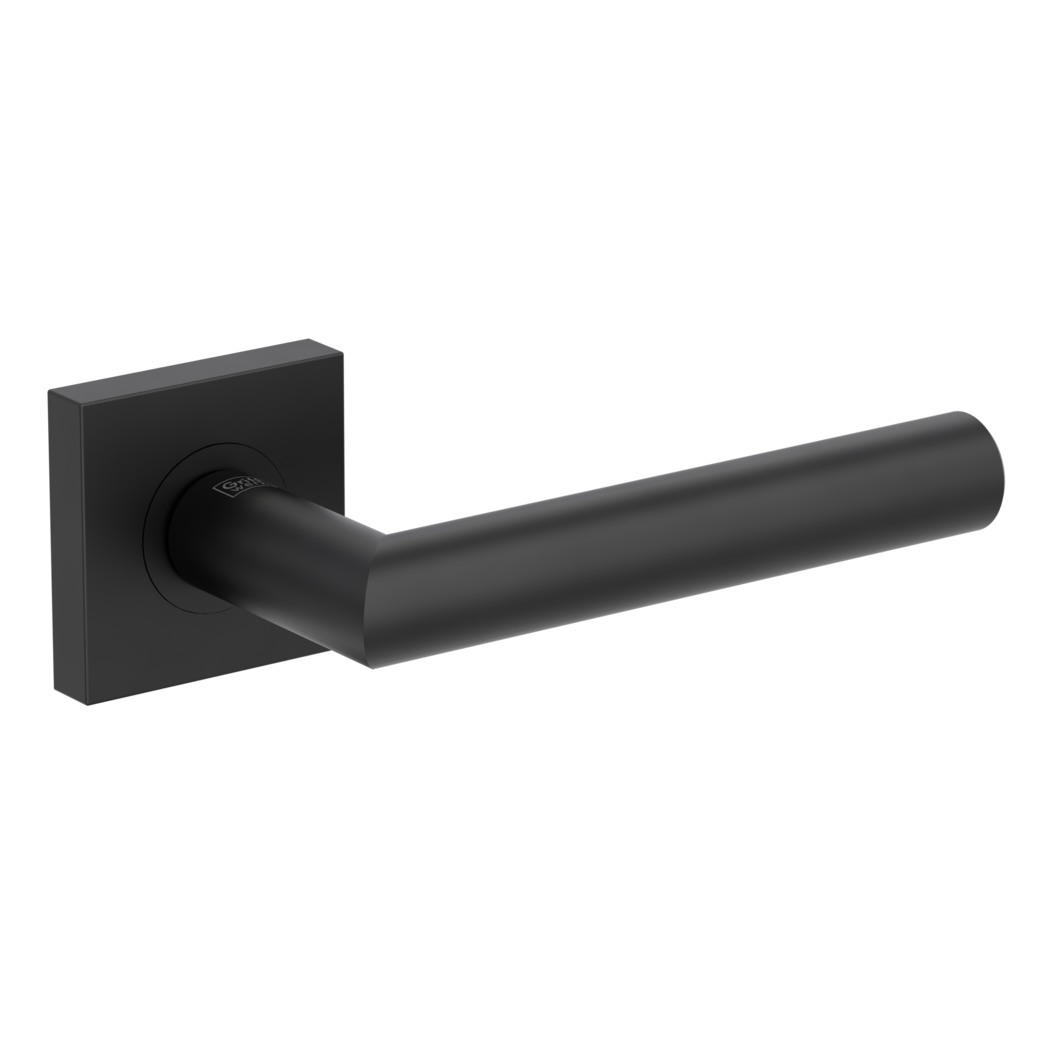 LUCIA PROF door handle set Screw-on sys.GK3 straight-edged escut. OS graphite black