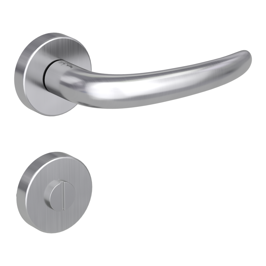 door handle set ULMER GRIFF clip on cl3 rose set round wc brushed steel