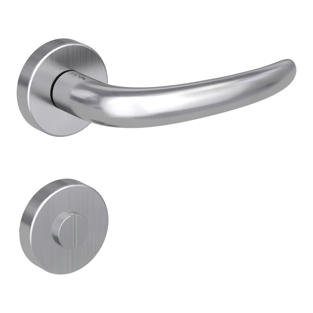 ULMER GRIFF door handle set Clip-on system GK3 round escutcheons WC satin stainless steel