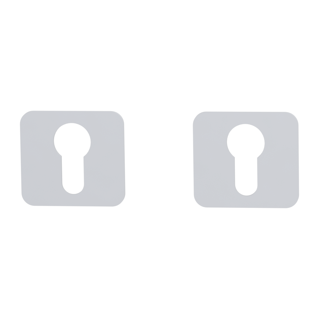 Schlüsselrosettenpaar ONE abgerundet Profilzylinder Flachrosette Seidenweiß