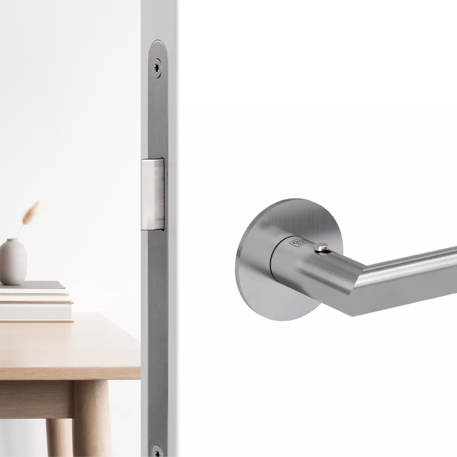Türgriffgarnitur TRI 134 Flachrosette Rosetten rund smart2lock 2.0 R Edelstahl matt