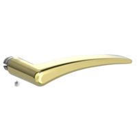 Silhouette product image in perfect product view shows the Griffwerk handle MARISA in the version brass look, R