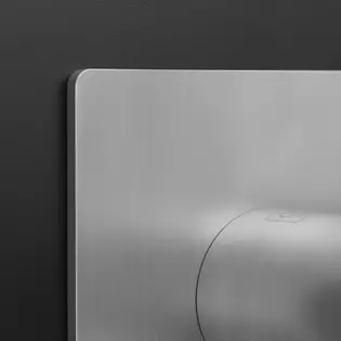 Shown is a detail of the straight-edged Piatta S escutcheon from Lucia in stainless steel matte.