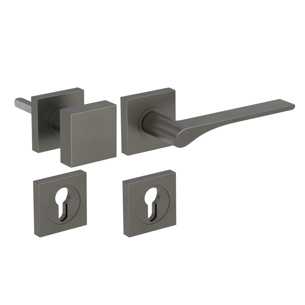 LEAF LIGHT alternate set Screw-on sys.GK4 straight-edged escut. Knob SQUARE 34-45mm cashmere grey R